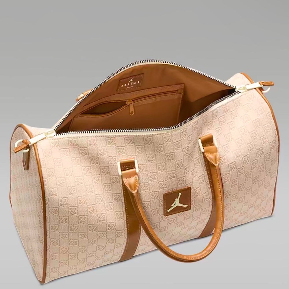 New Authentic Jordan Duffle Bag Luggage Travel Vacation women luxury beige brown